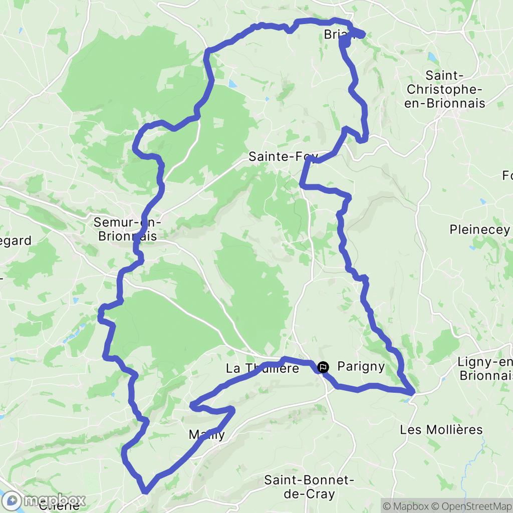 Saint-Julien-de-Jonzy : carte du parcours de randonnée - France