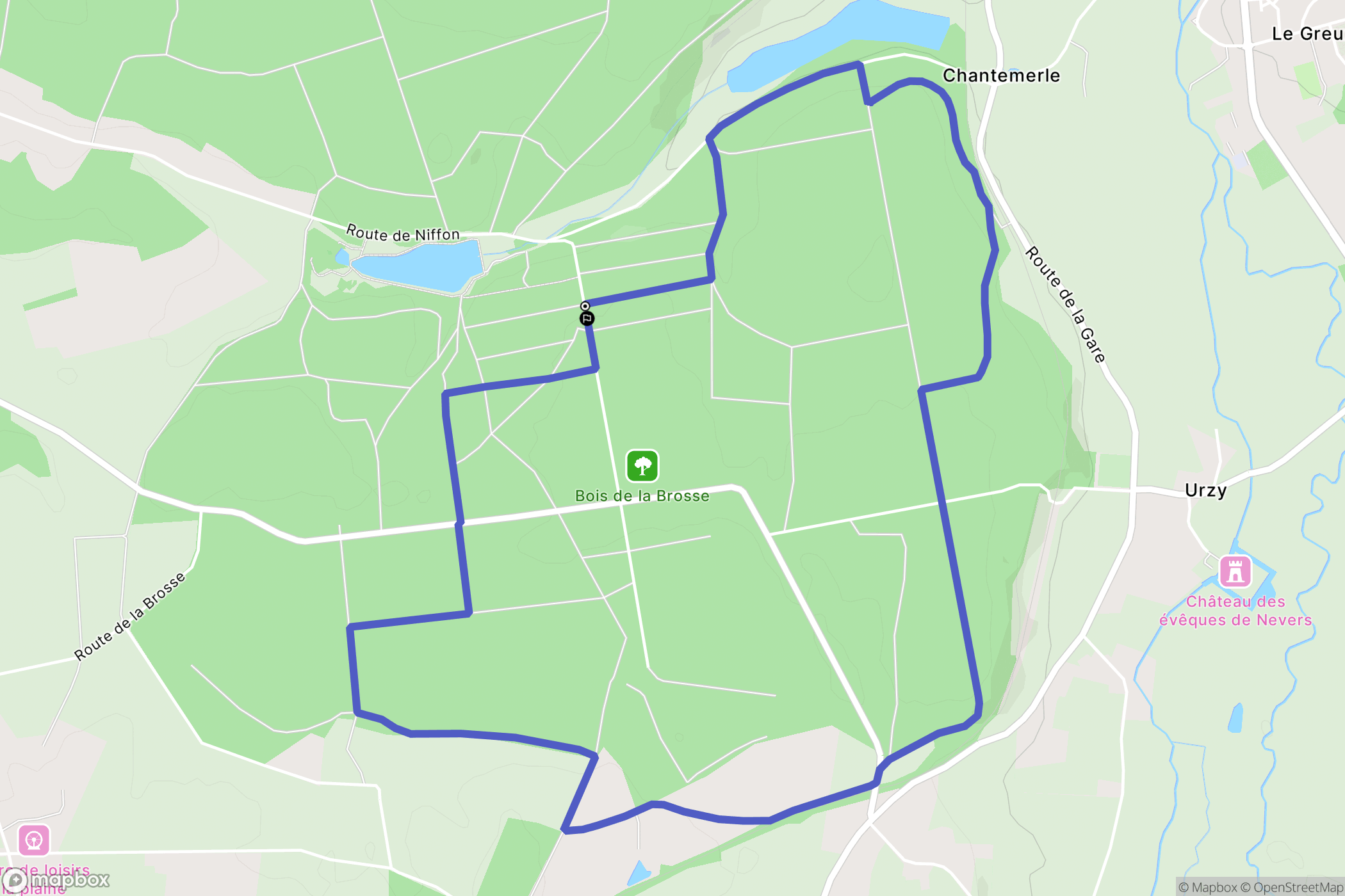 Varennes-Vauzelles : carte du parcours de randonnée - France