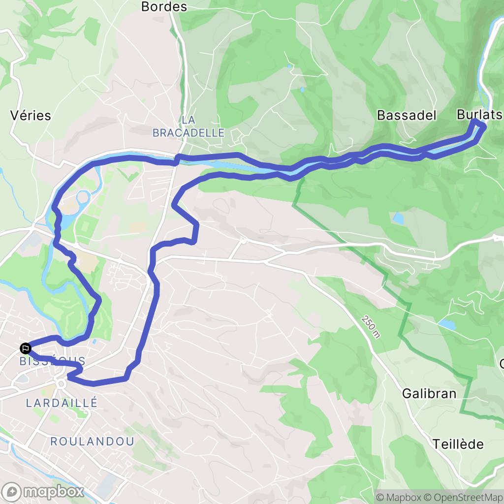 Castres : carte du parcours de randonnée - France