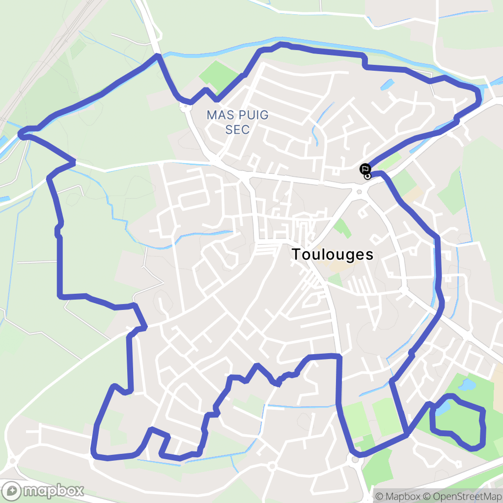 Toulouges : carte du parcours de randonnée - France