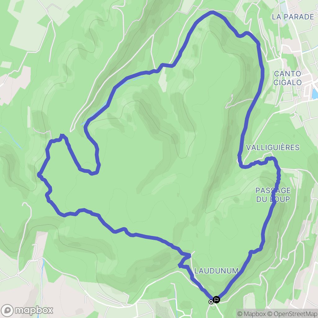 Laudun-l'Ardoise : carte du parcours de randonnée - France