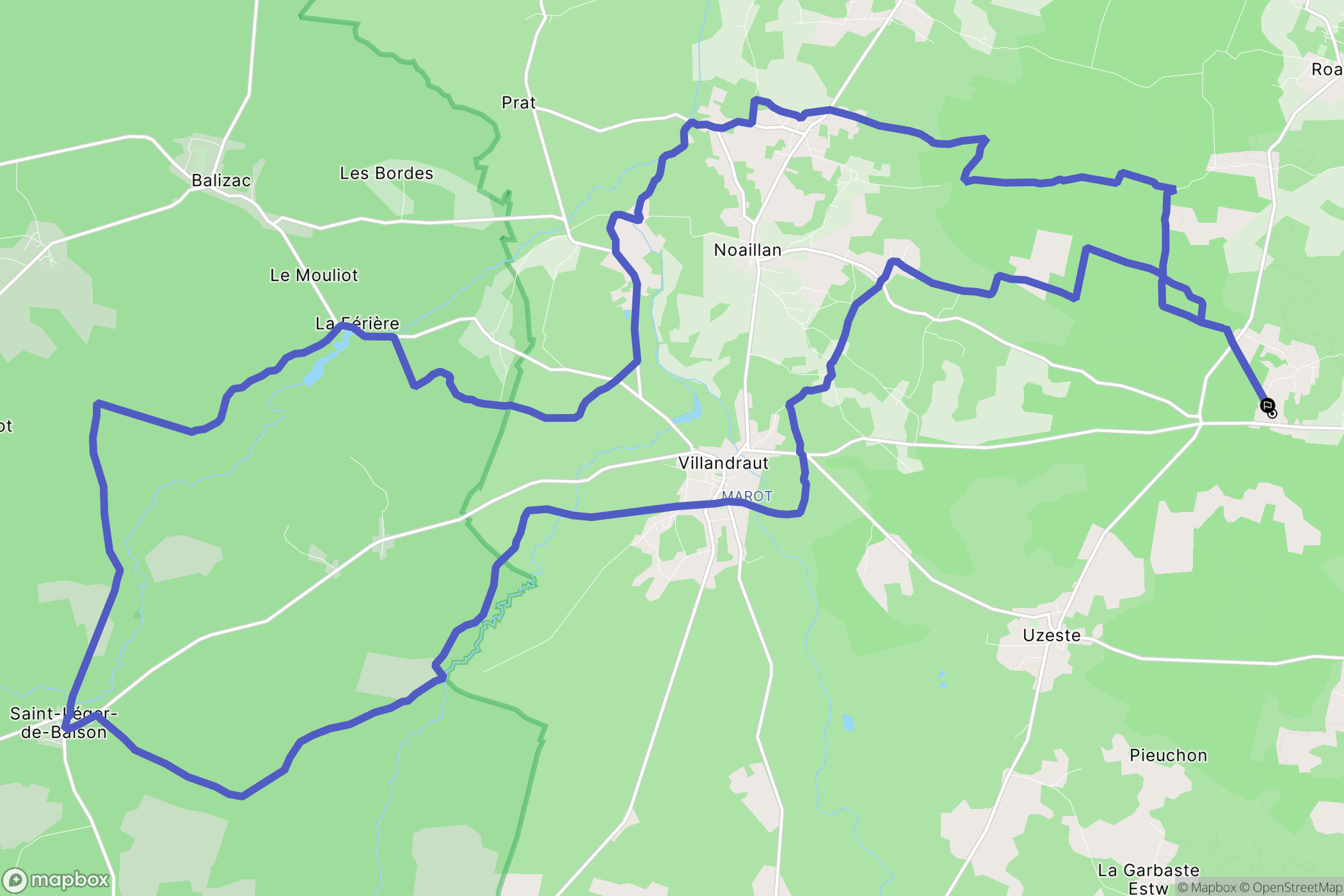 Le Nizan : carte du parcours de randonnée - France