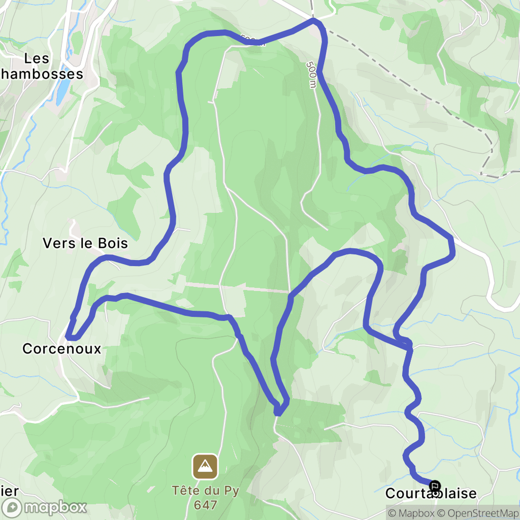 Deux-Grosnes : carte du parcours de randonnée - France