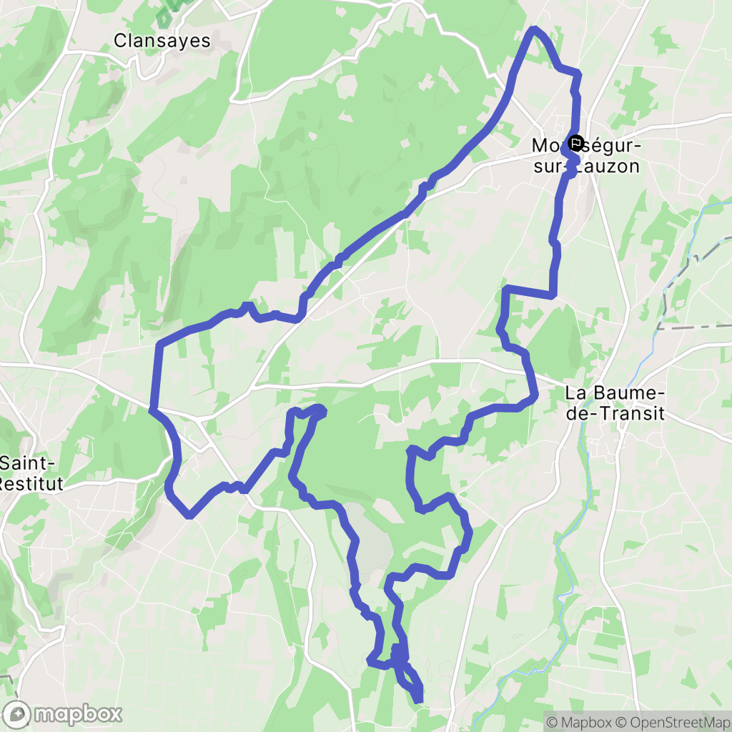 Montségur-sur-Lauzon : carte du parcours de randonnée - France