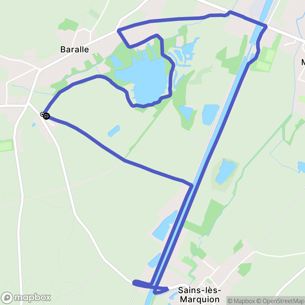Baralle : carte du parcours de randonnée - France