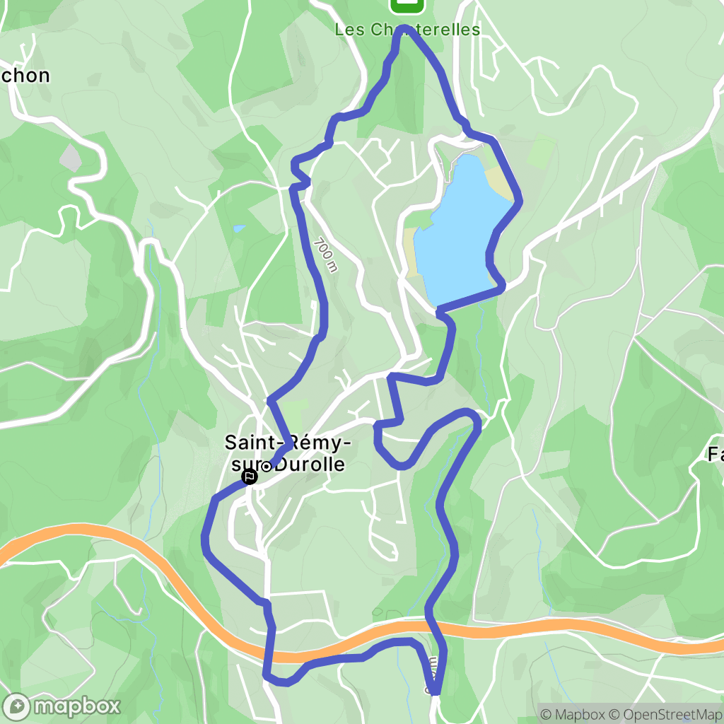 Saint-Rémy-sur-Durolle : carte du parcours de randonnée - France