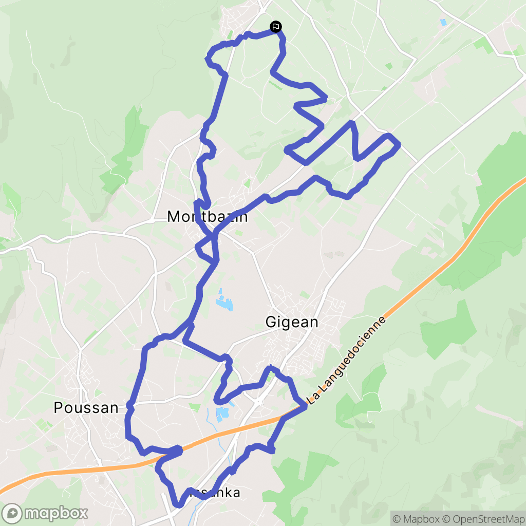 Cournonsec : carte du parcours de randonnée - France