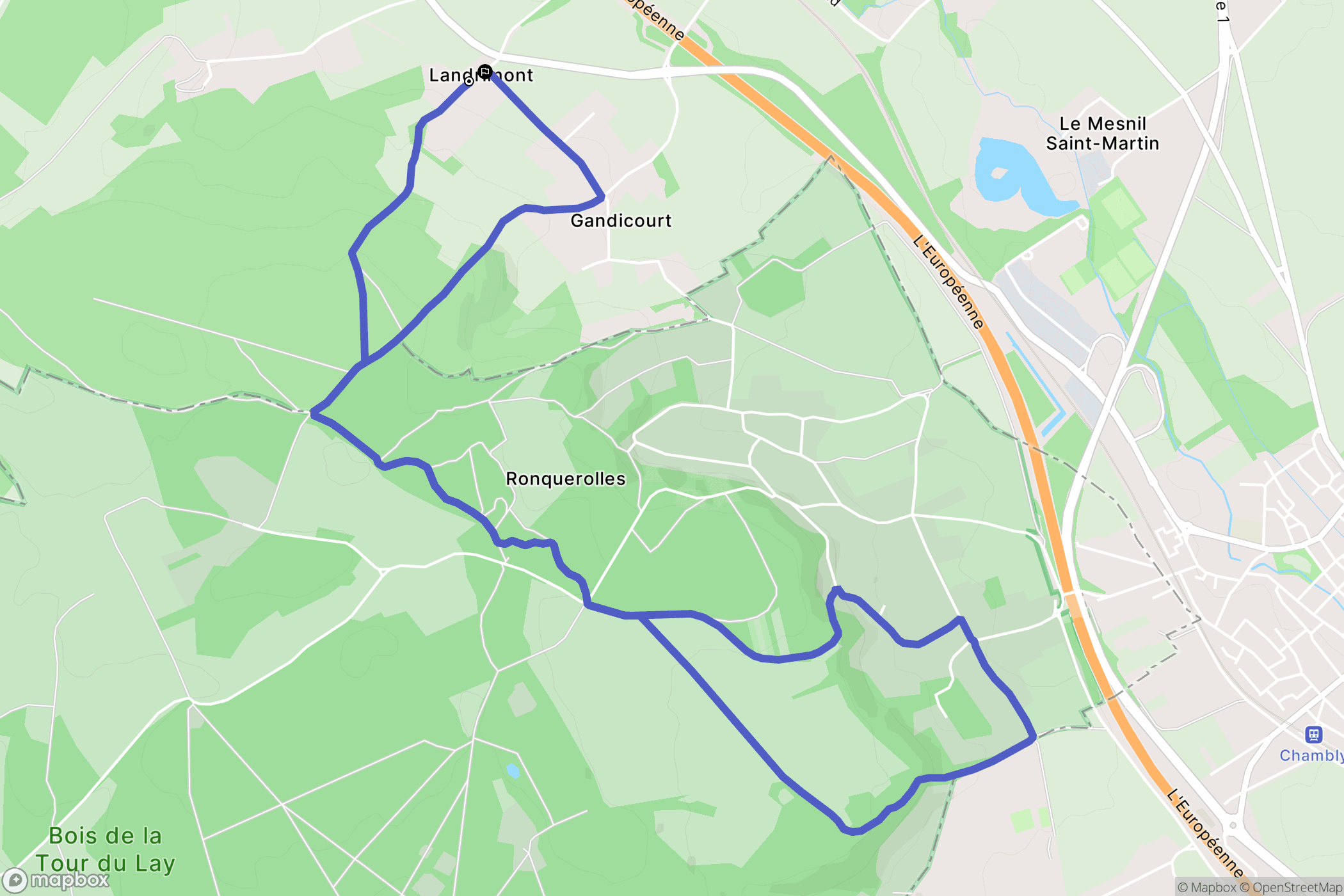 Belle-Église : carte du parcours de randonnée - France