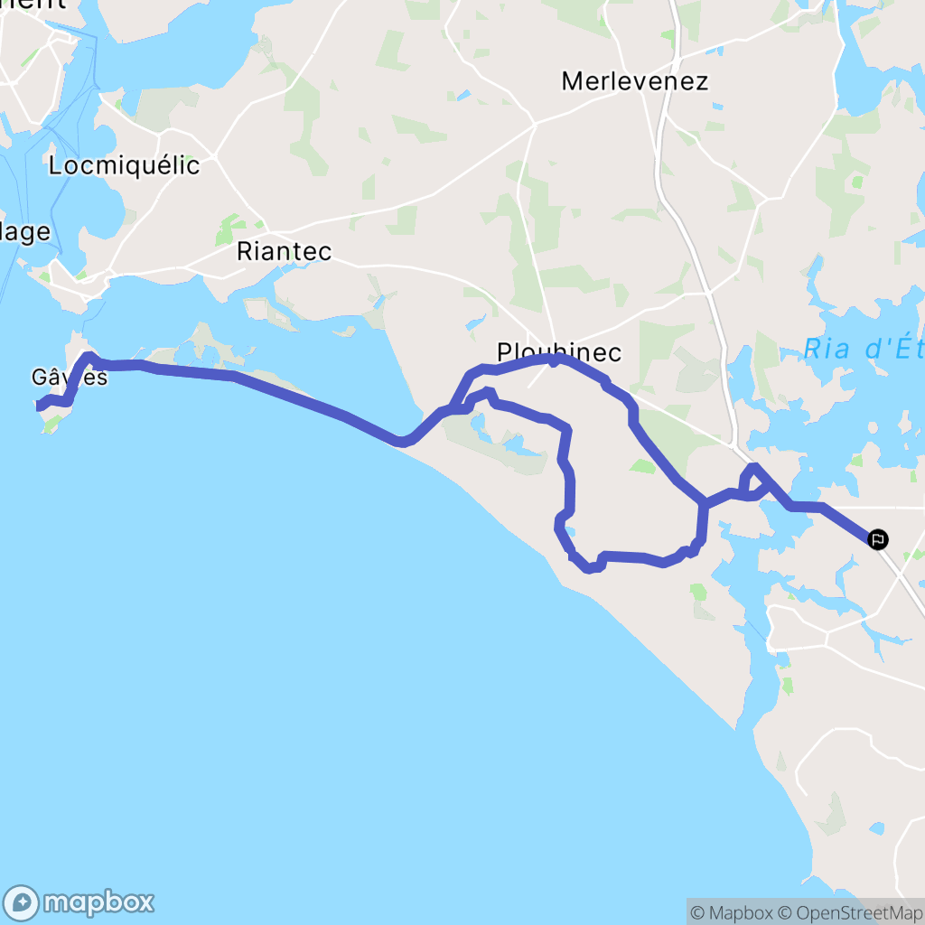 Belz : carte du parcours de randonnée - France