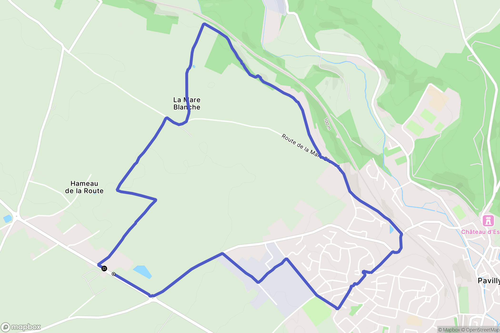 Bouville : carte du parcours de randonnée - France