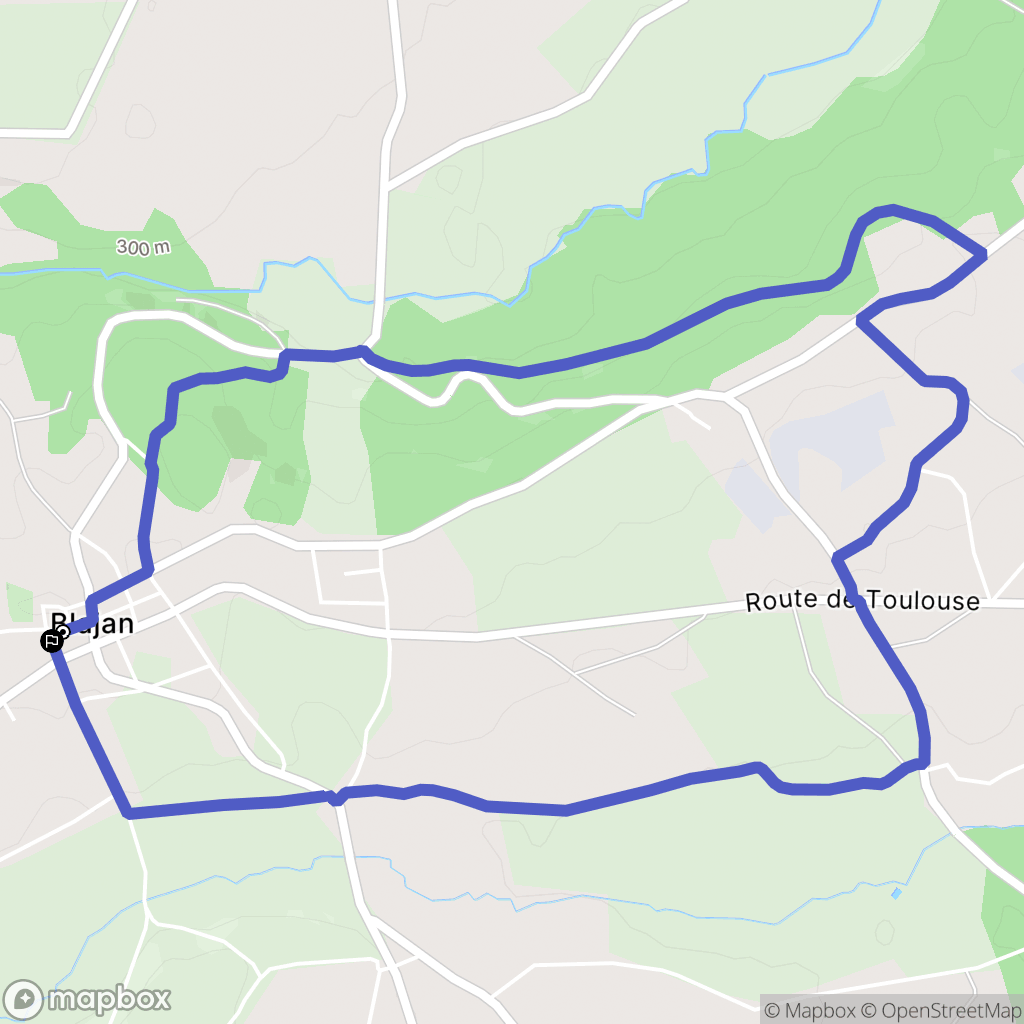 Blajan : carte du parcours de randonnée - France