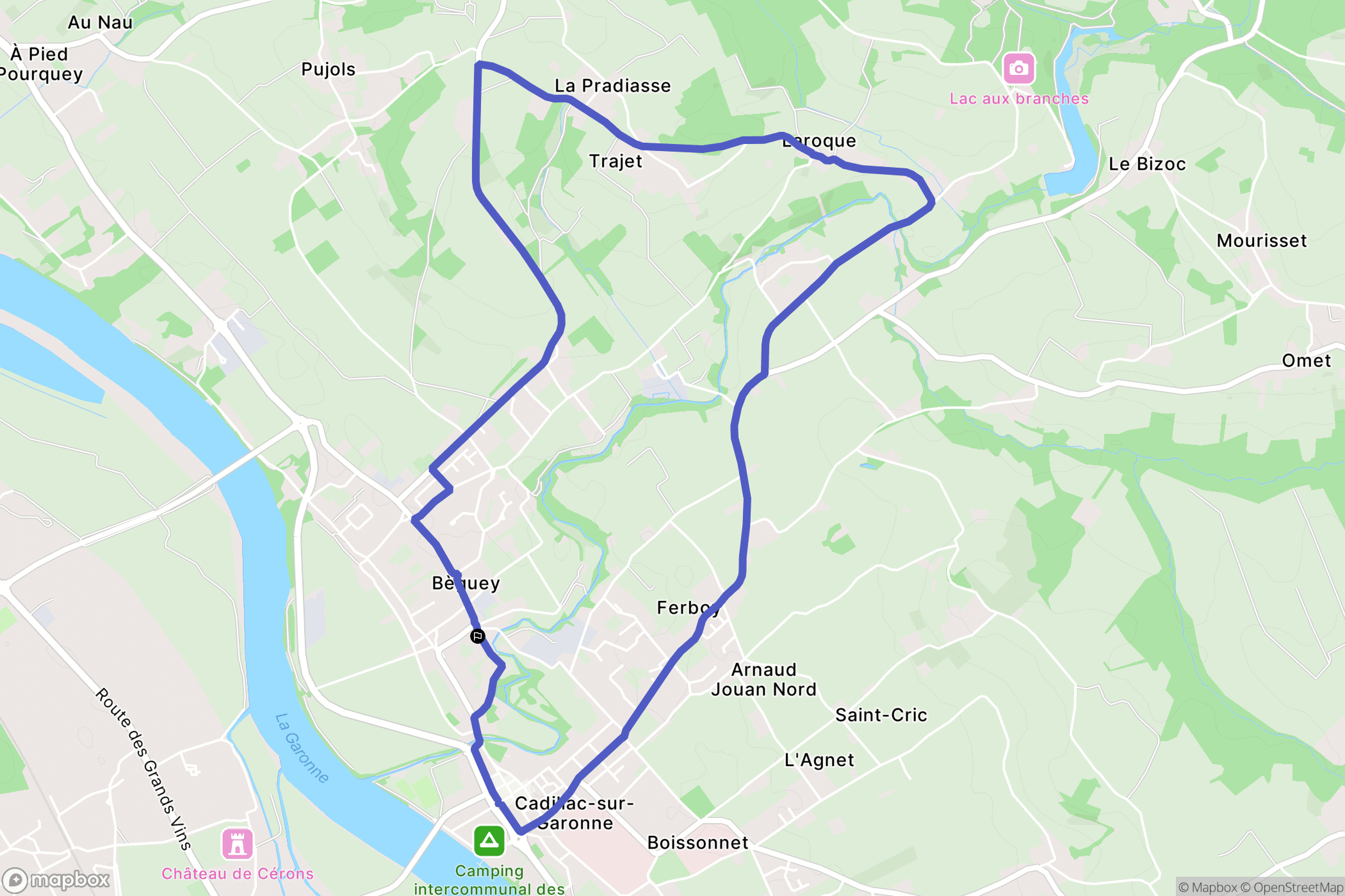 Beguey : carte du parcours de randonnée - France