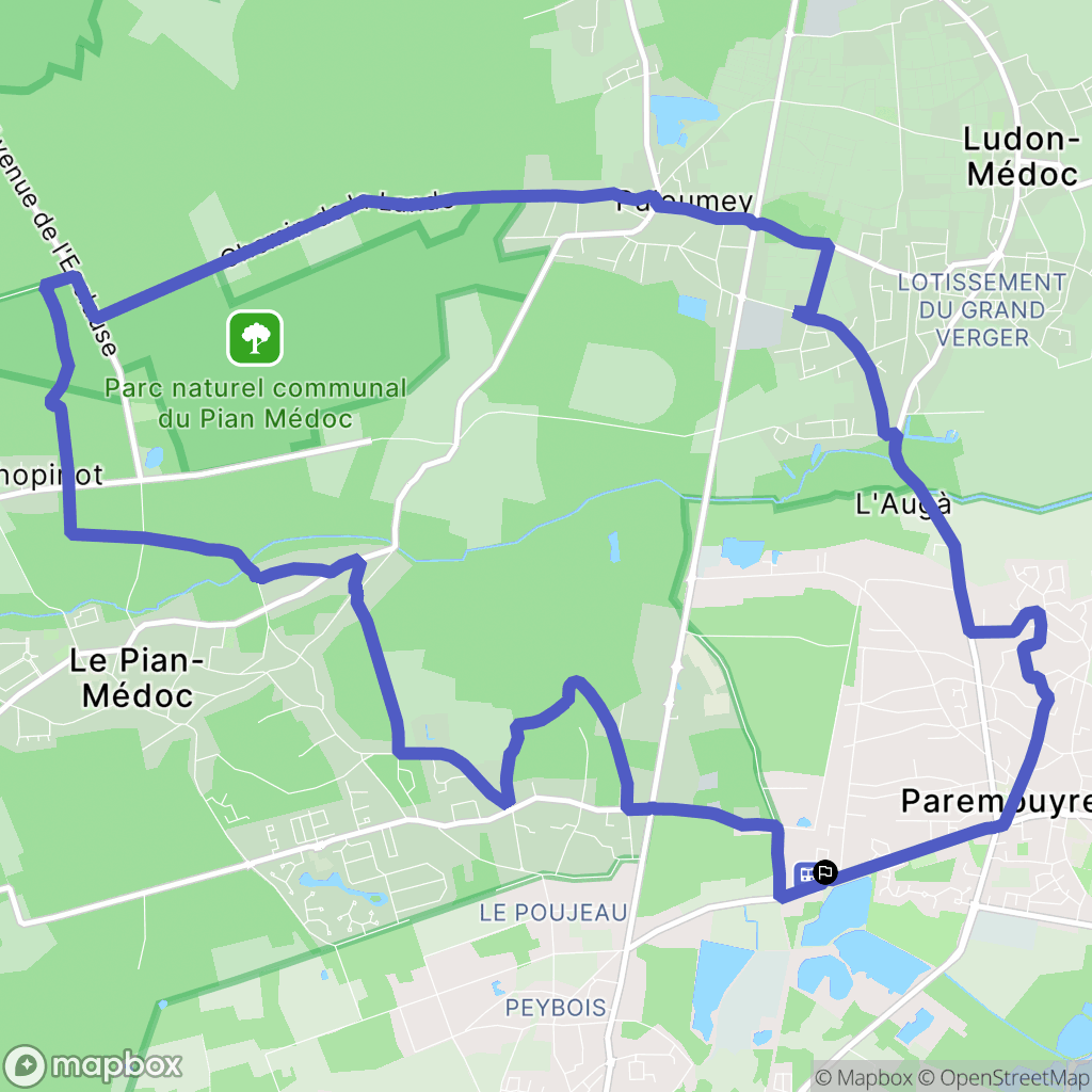 Parempuyre : carte du parcours de randonnée - France