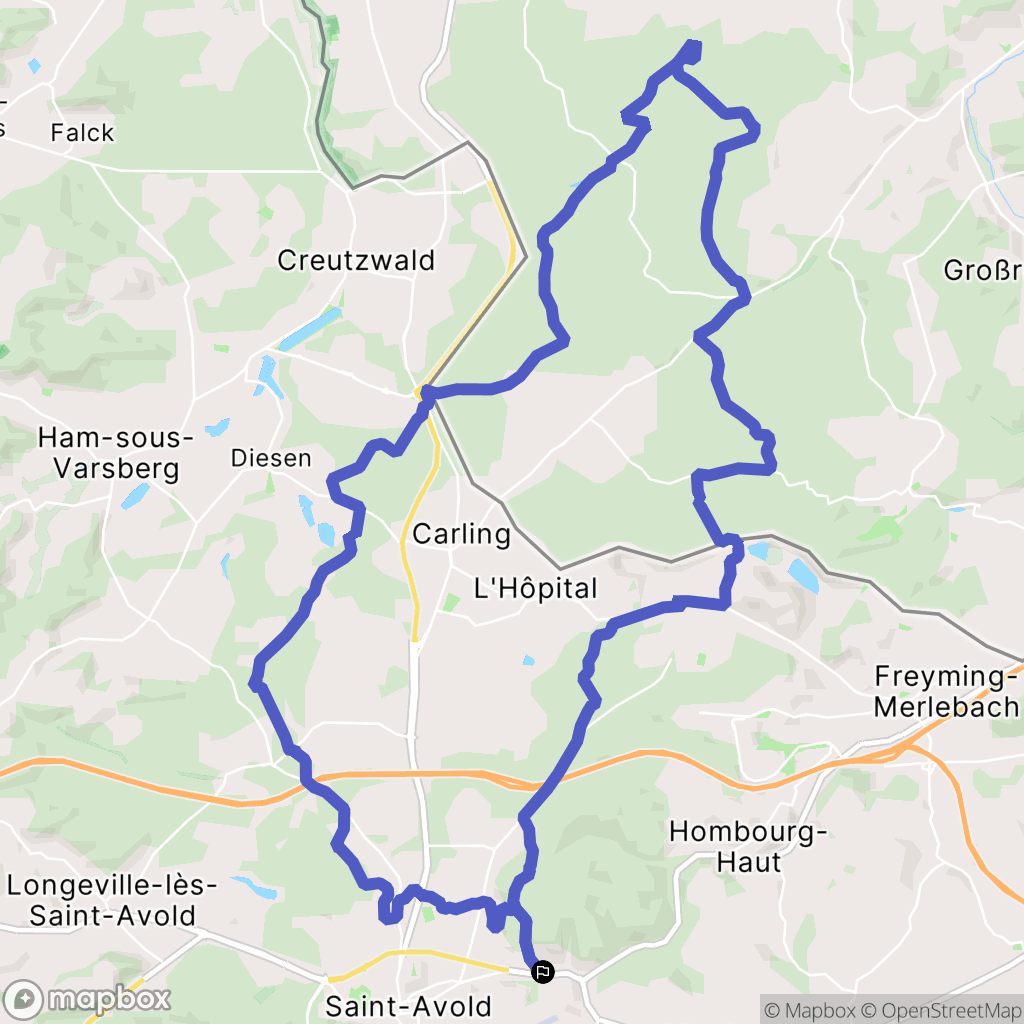 Macheren : carte du parcours de randonnée - France
