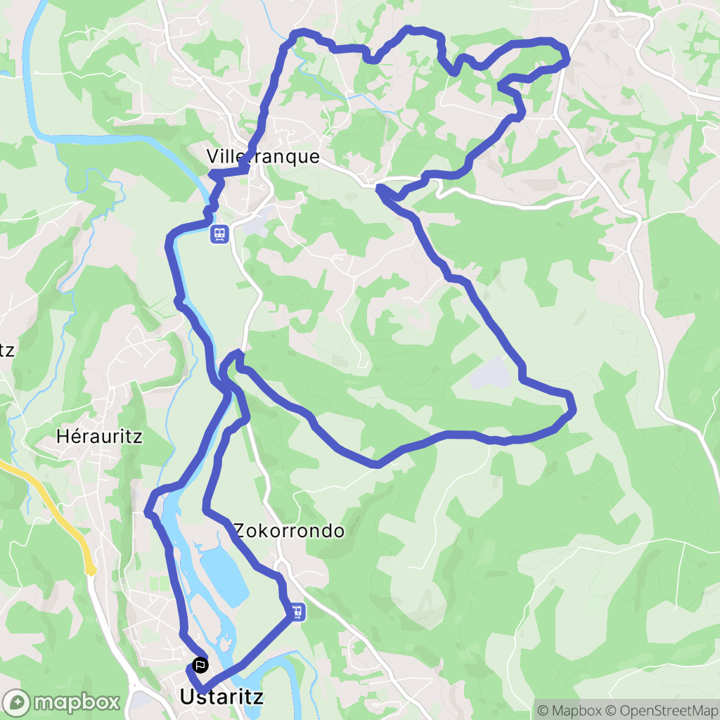 Ustaritz : carte du parcours de randonnée - France