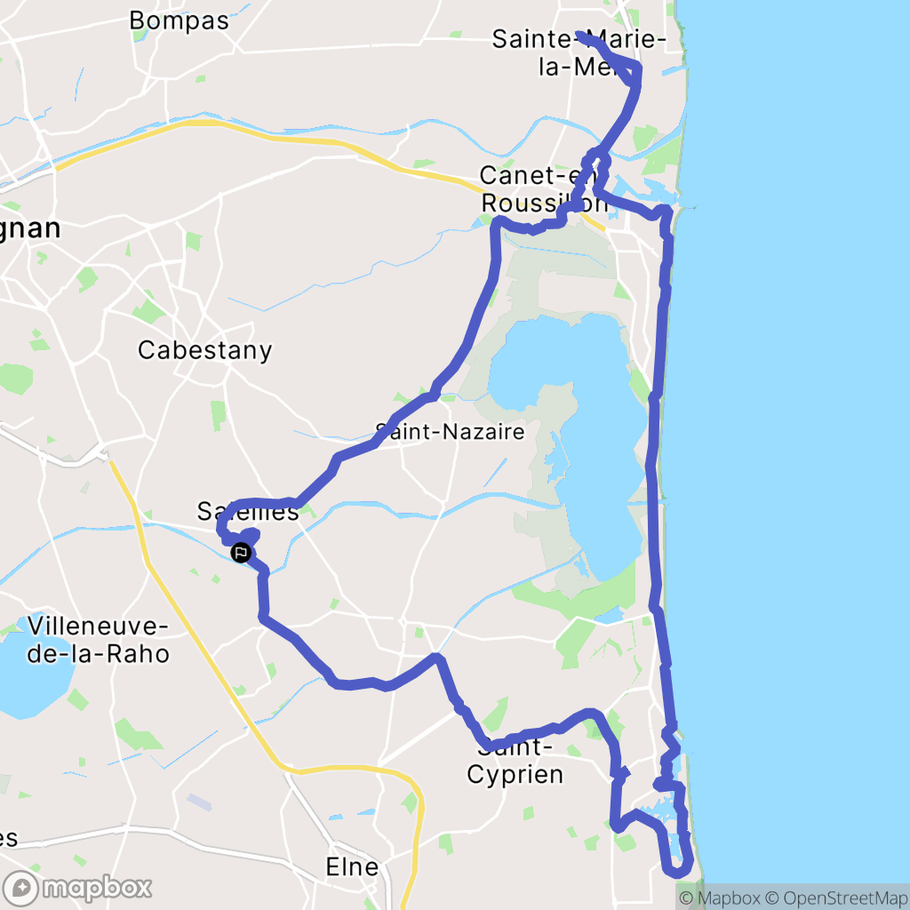 Saleilles : carte du parcours de randonnée - France