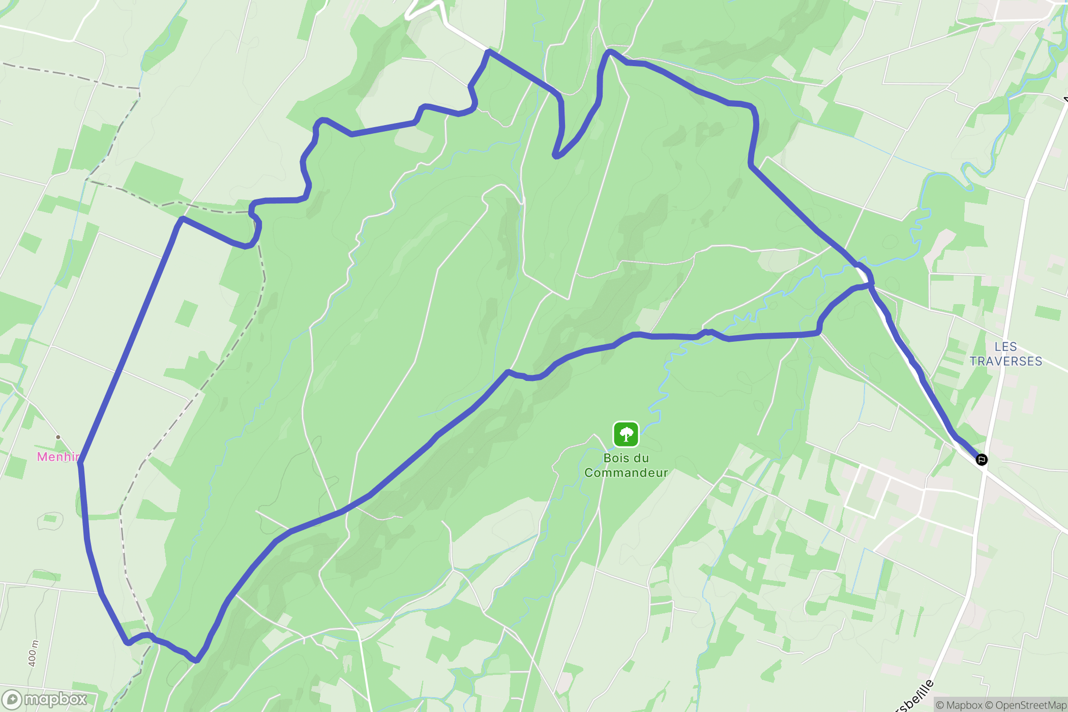 Bordères-sur-l'Échez : carte du parcours de randonnée - France