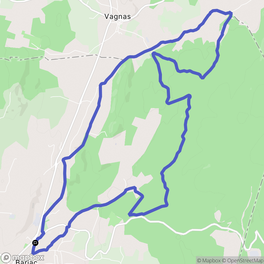 Barjac : carte du parcours de randonnée - France