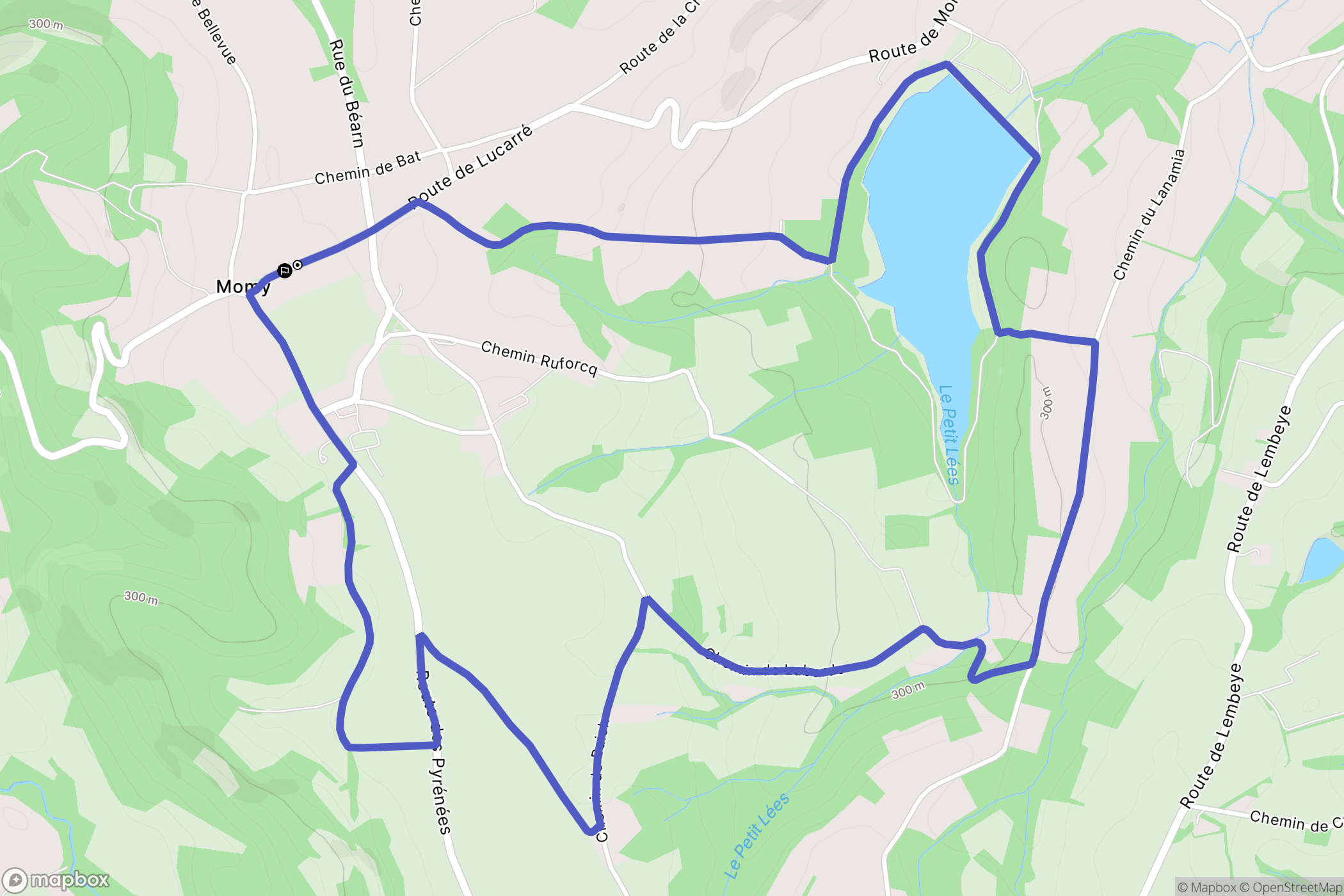 Momy : carte du parcours de randonnée - France