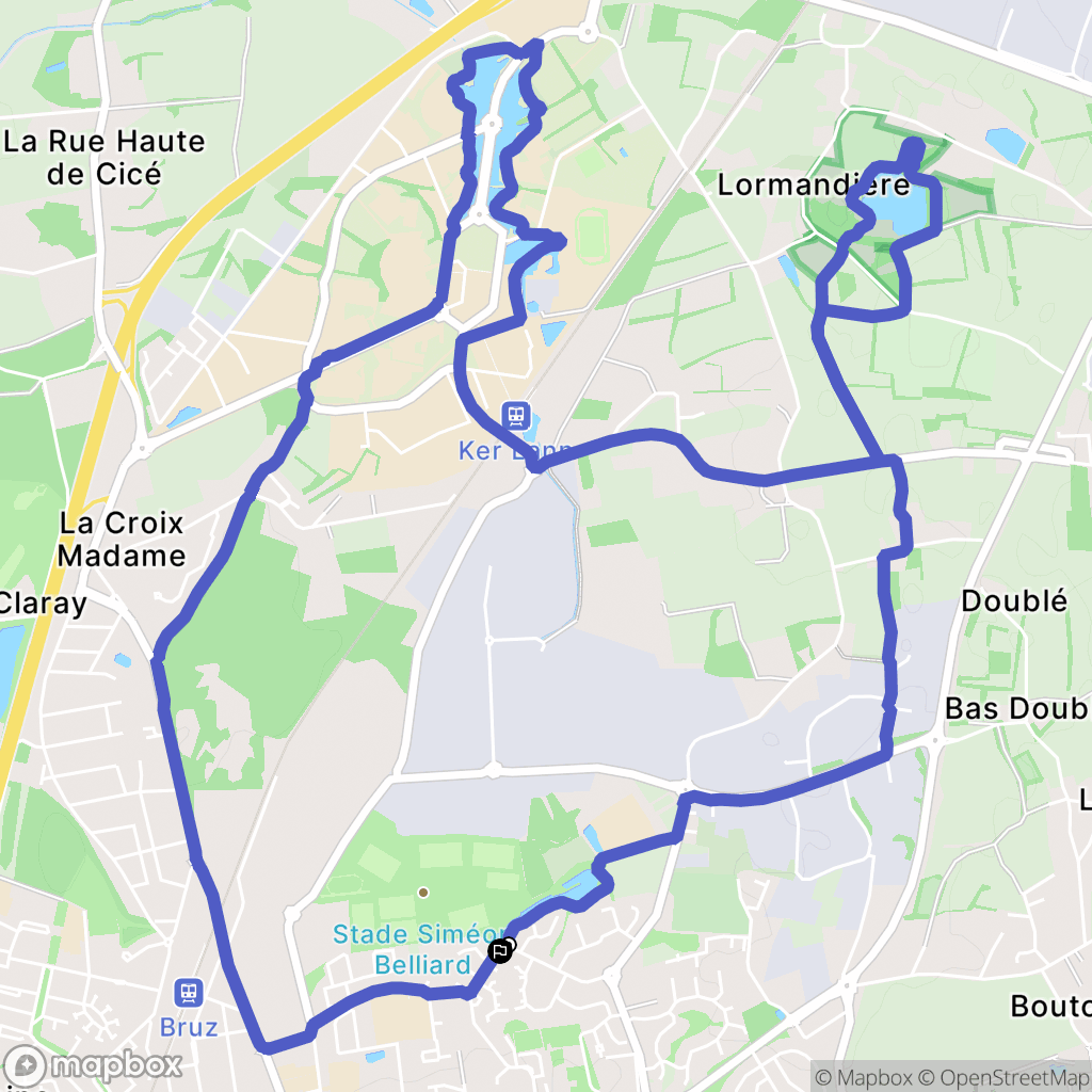 Bruz : carte du parcours de randonnée - France