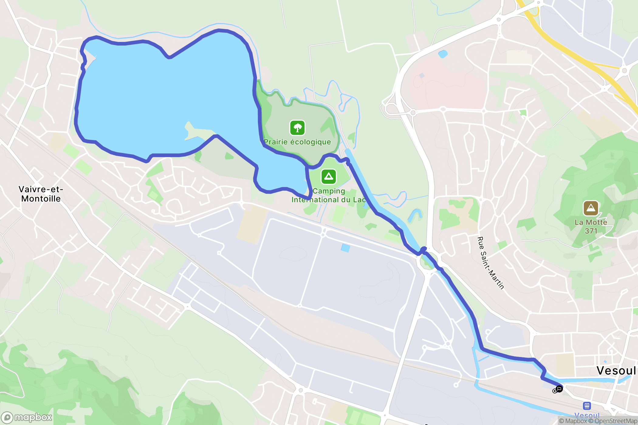 Vesoul : carte du parcours de randonnée - France