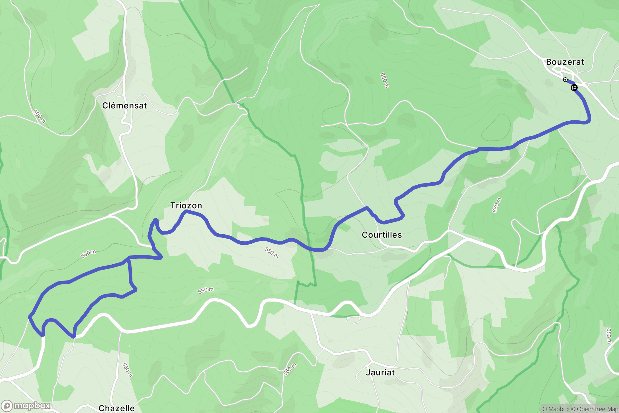 Saint-Hilaire : carte du parcours de randonnée - France