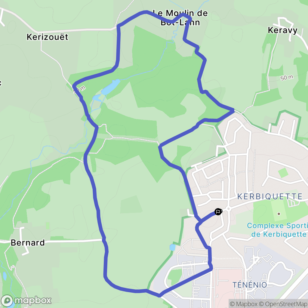 Vannes : carte du parcours de randonnée - France