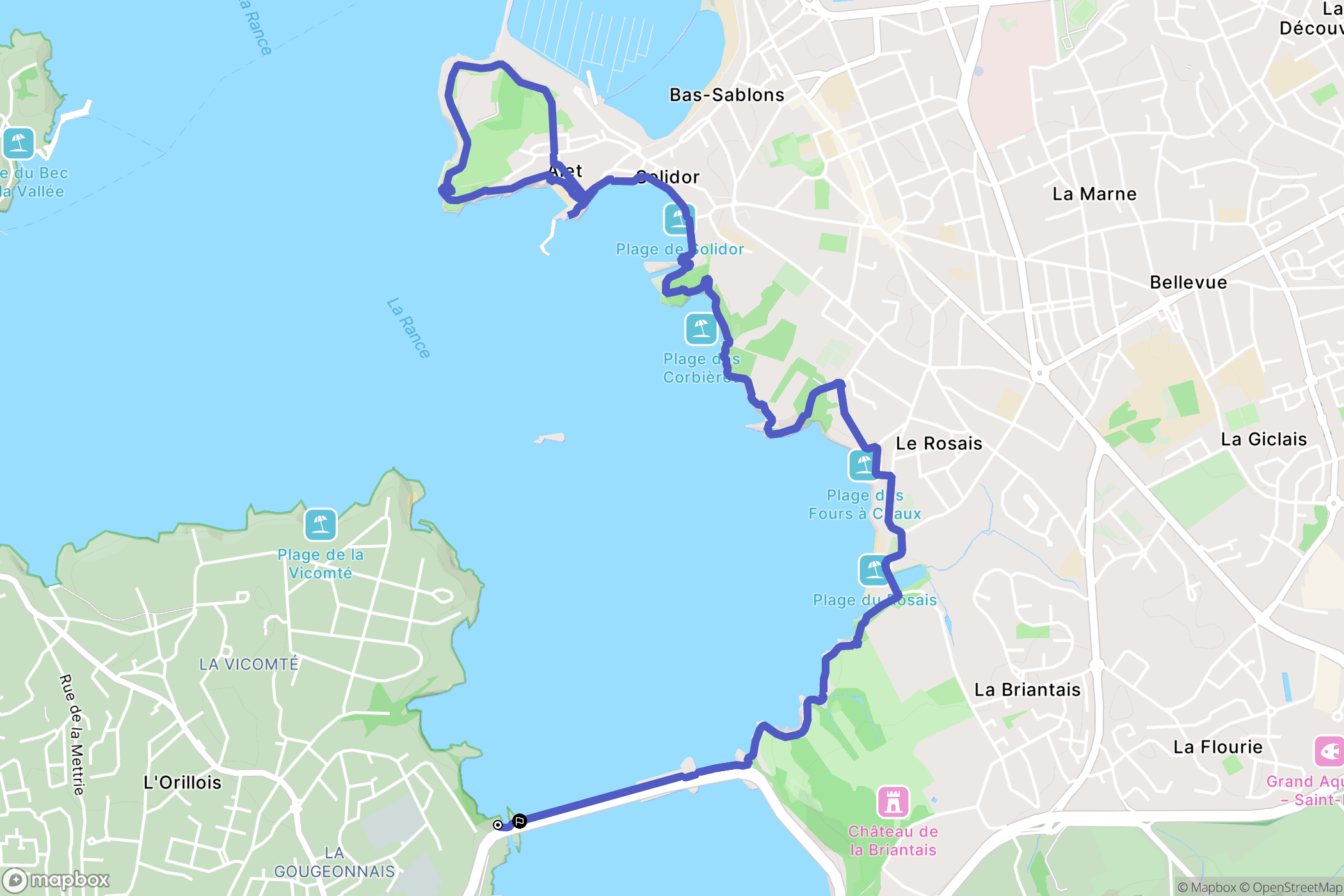 Saint-Malo : carte du parcours de randonnée - France