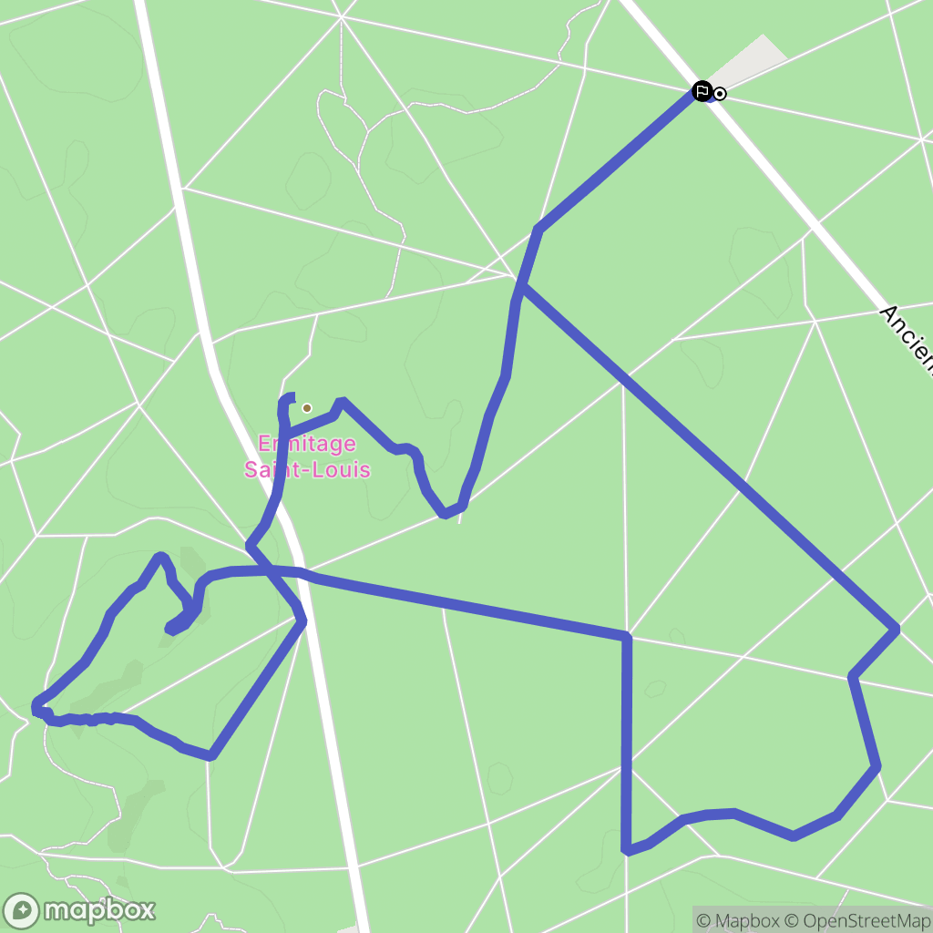 Fontainebleau : carte du parcours de randonnée - France