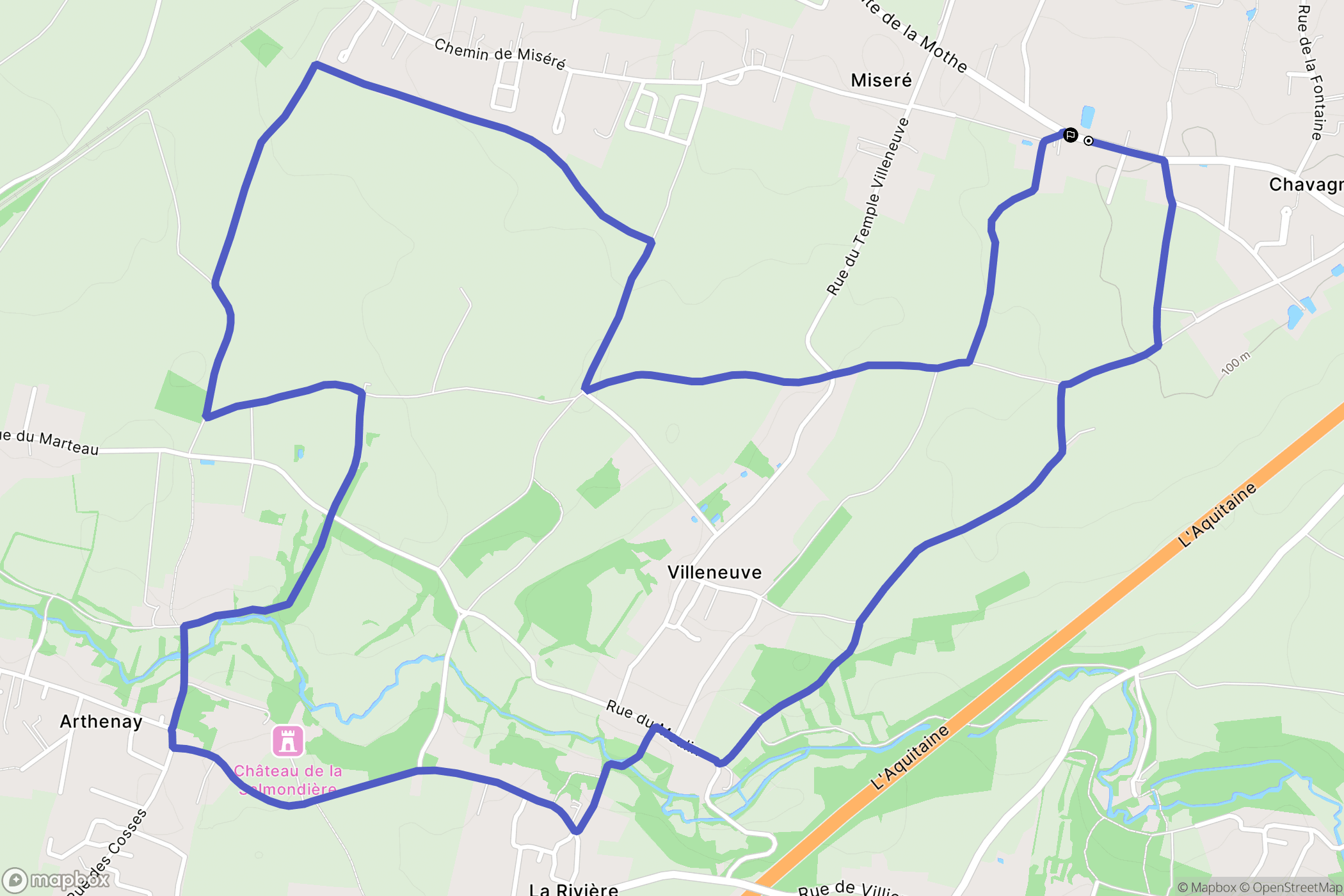 La Crèche : carte du parcours de randonnée - France