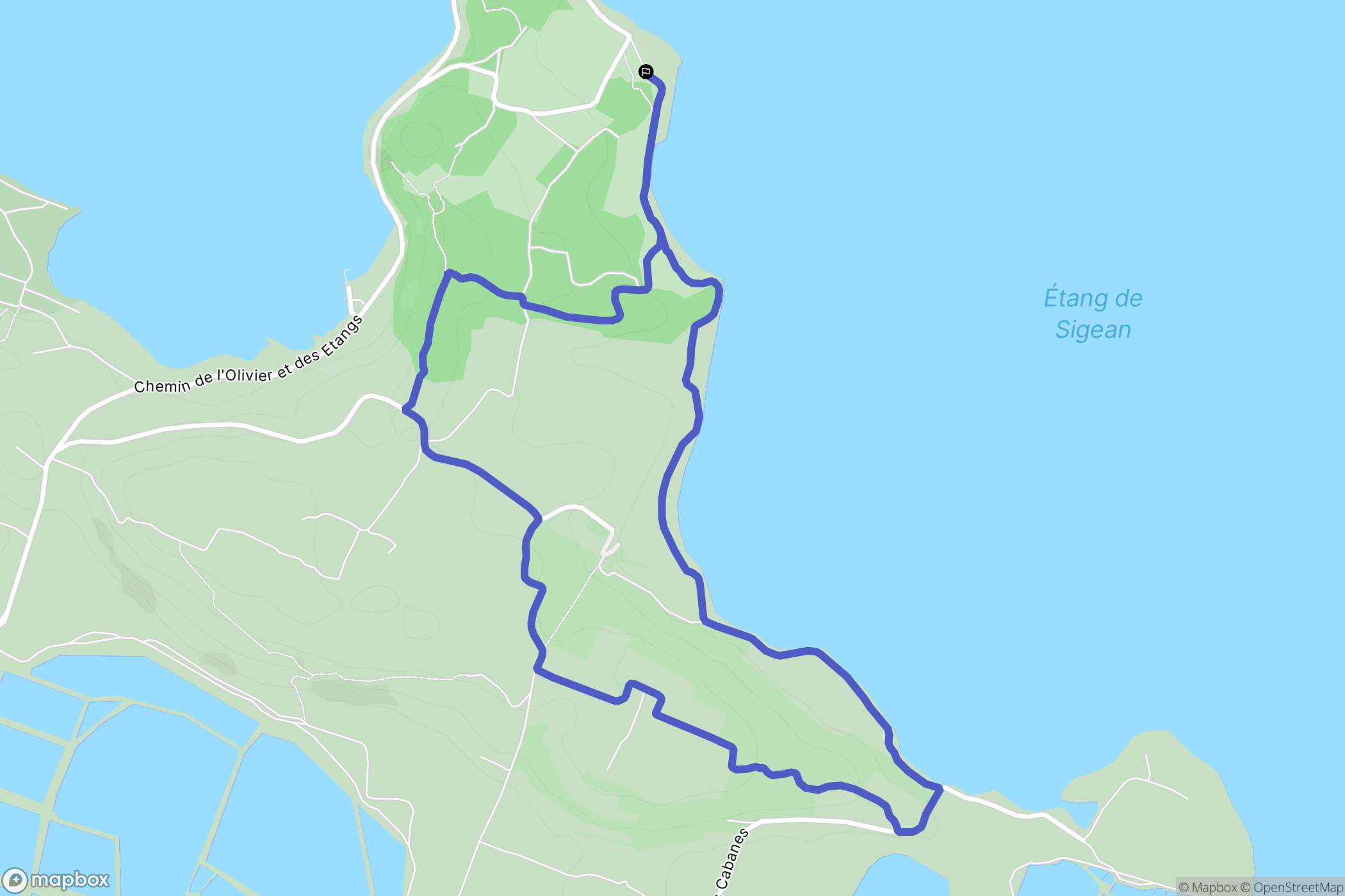 Sigean : carte du parcours de randonnée - France