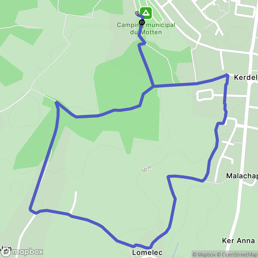Sainte-Anne-d'Auray : carte du parcours de randonnée - France