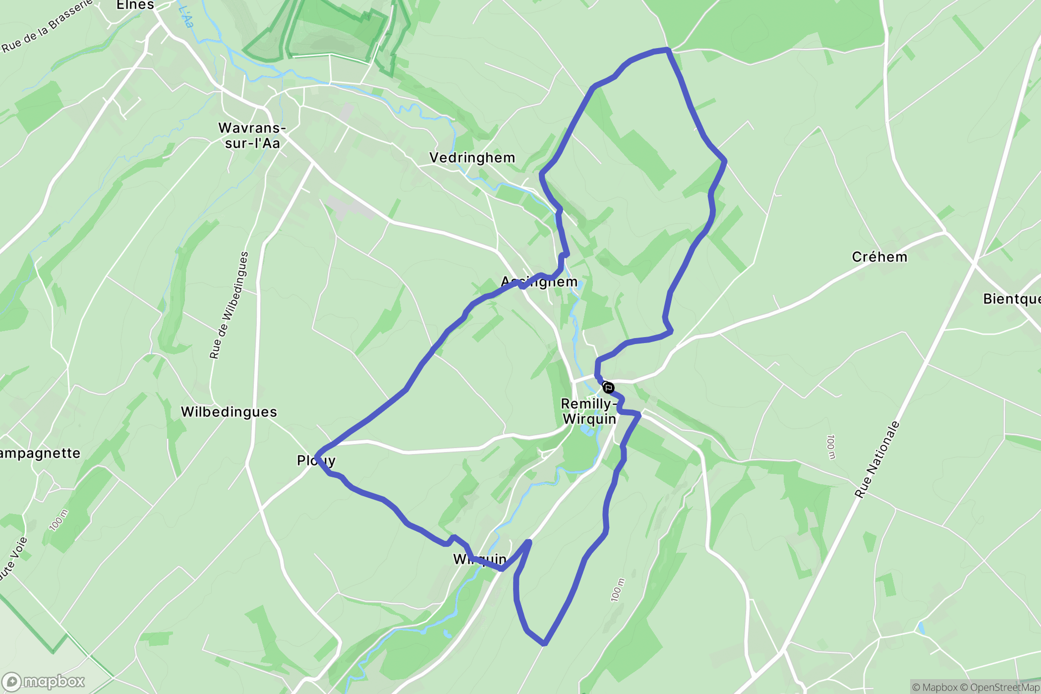 Remilly-Wirquin : carte du parcours de randonnée - France