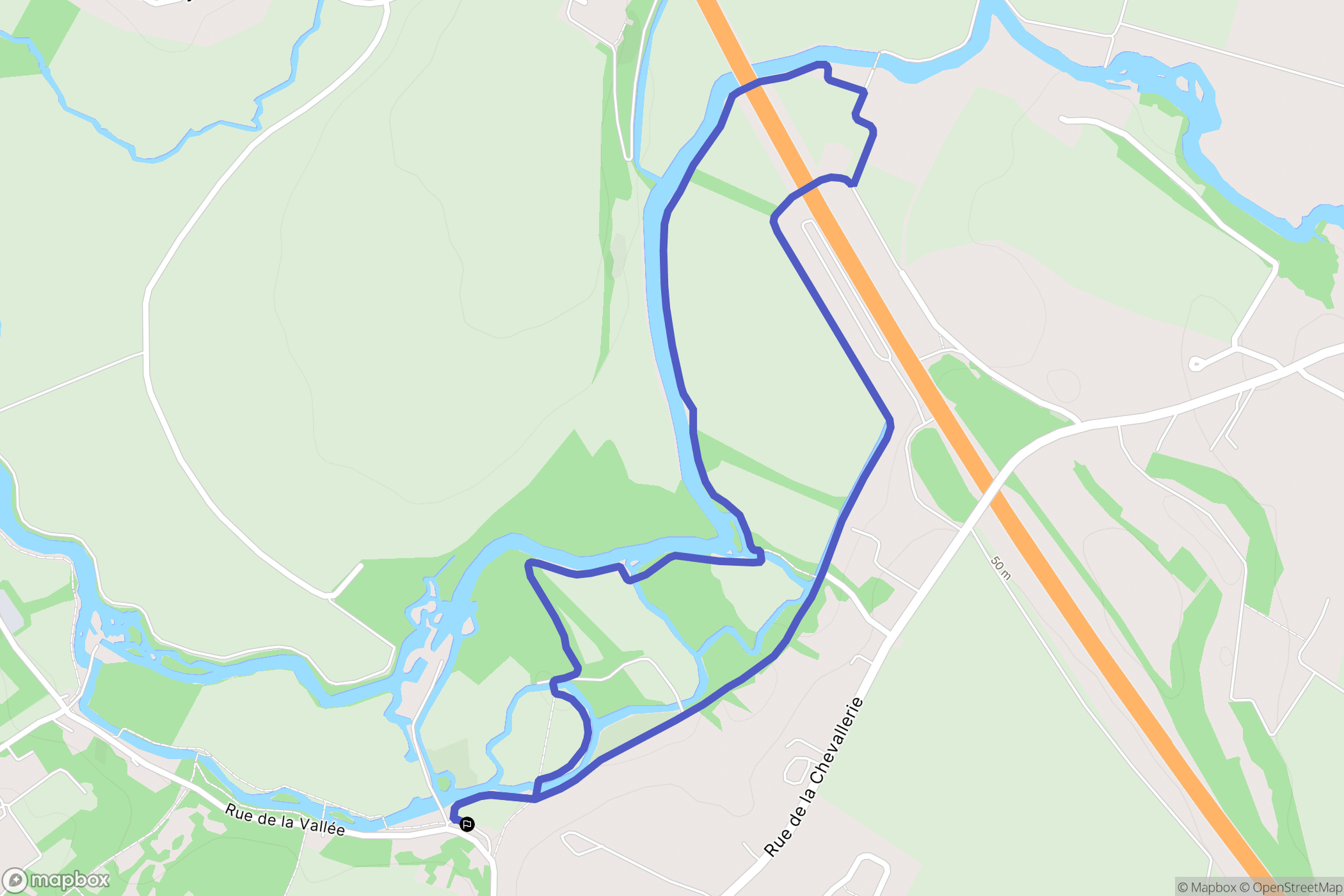 Chauray : carte du parcours de randonnée - France