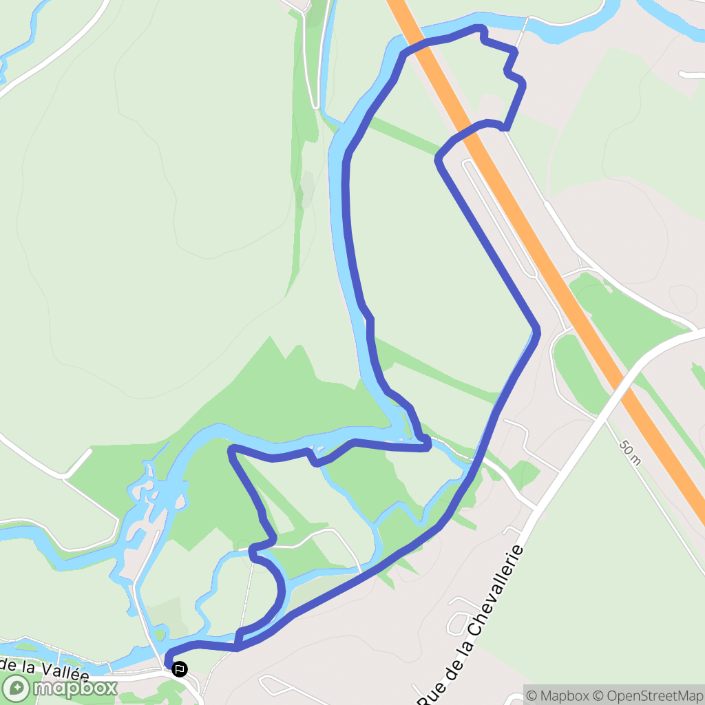 Chauray : carte du parcours de randonnée - France