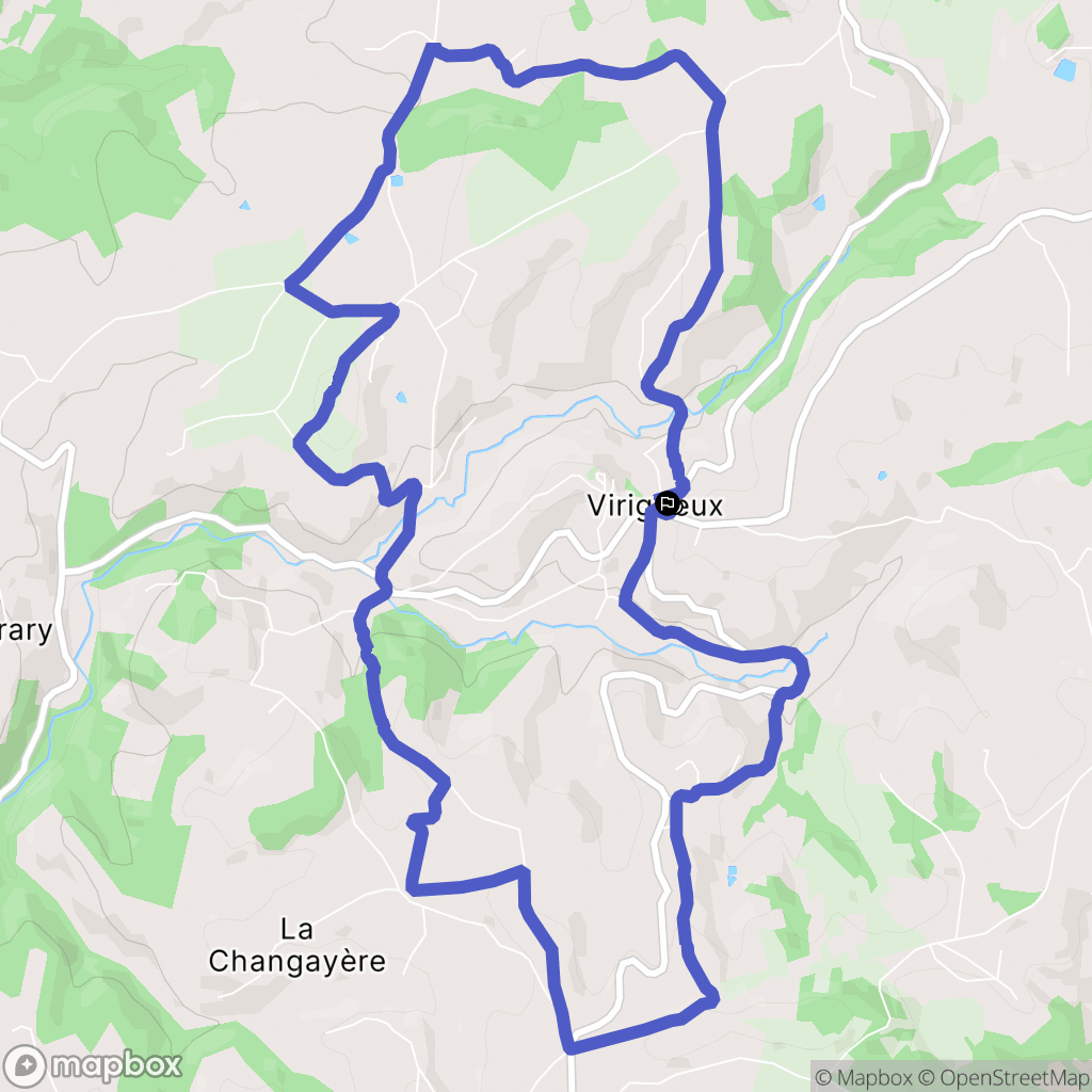 Virigneux : carte du parcours de randonnée - France