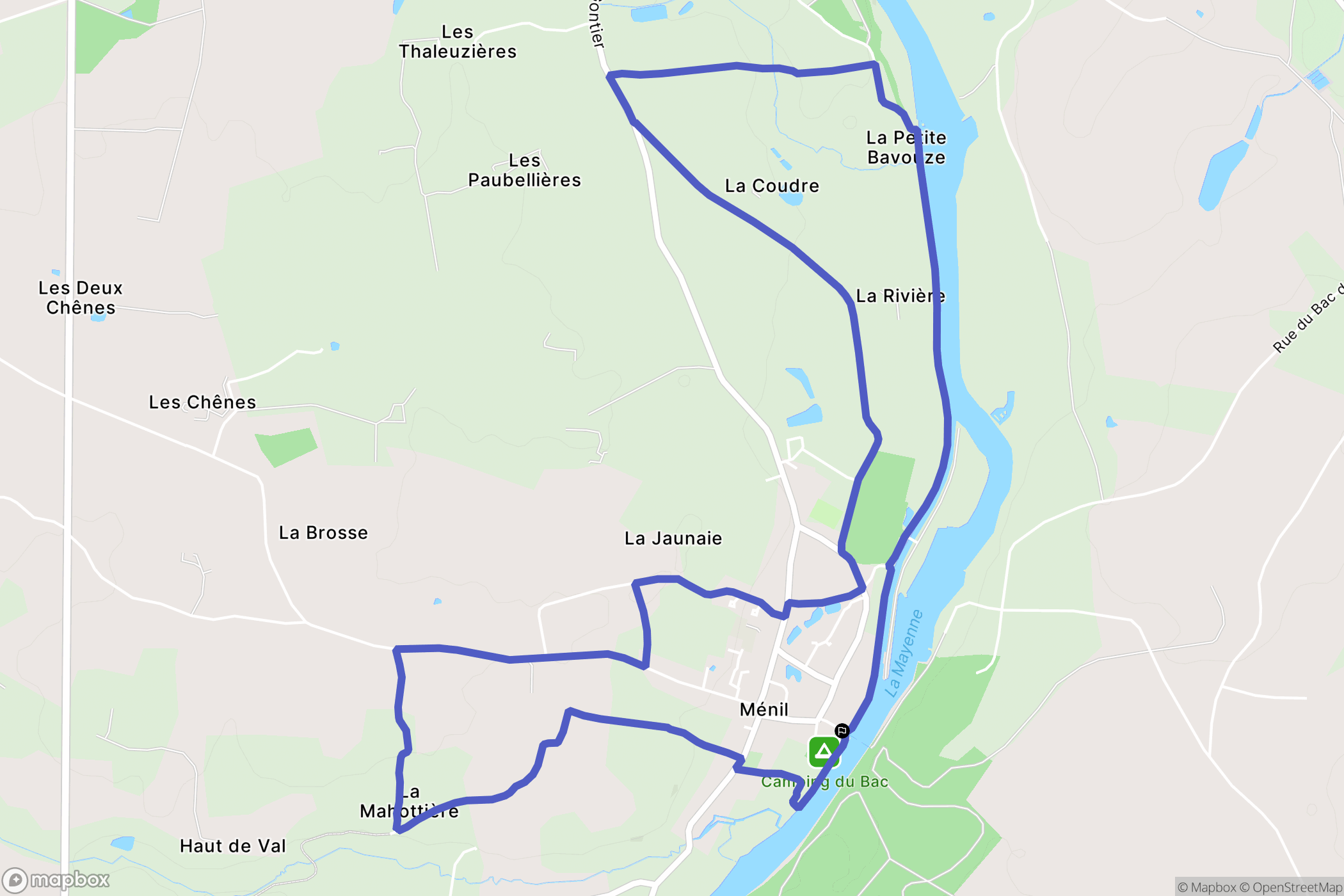Ménil : carte du parcours de randonnée - France
