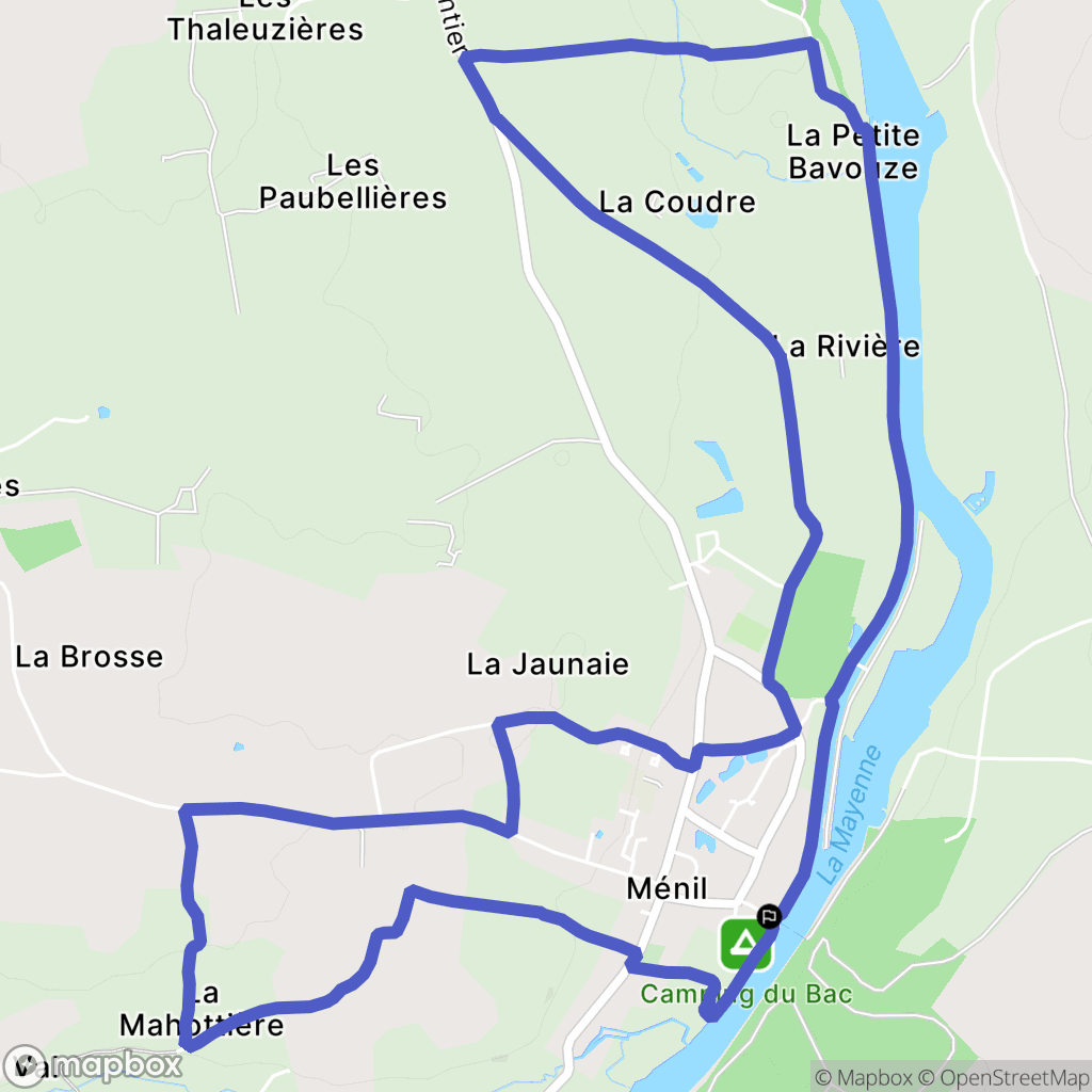 Ménil : carte du parcours de randonnée - France