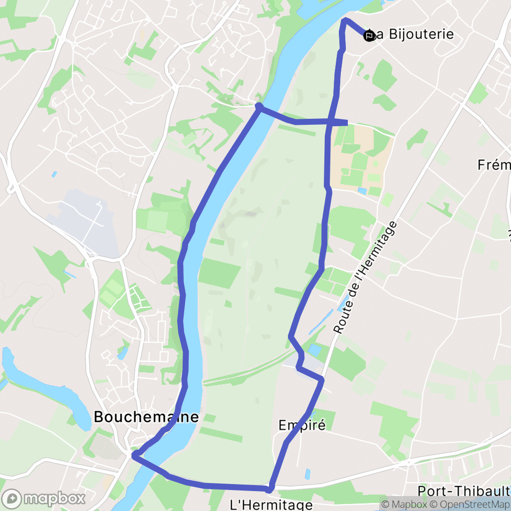 Angers : carte du parcours de randonnée - France