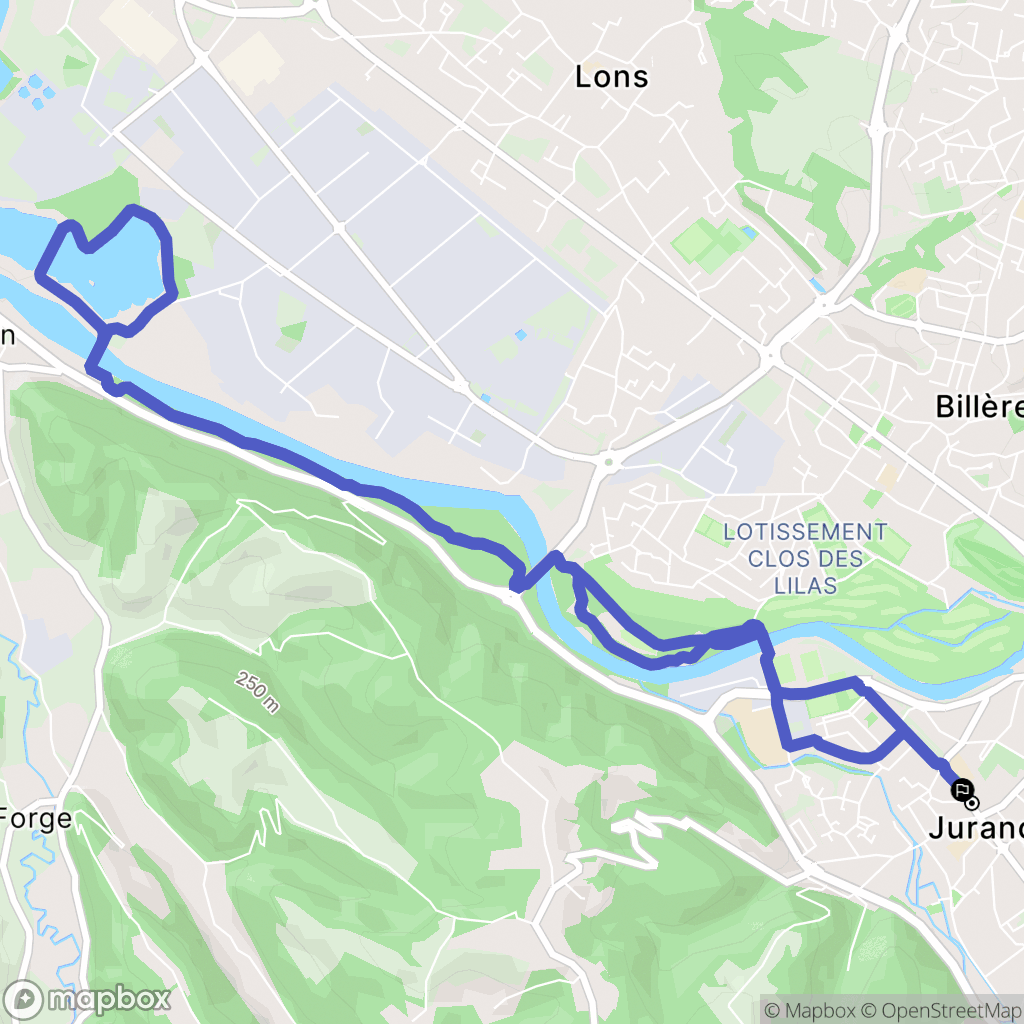 Jurançon : carte du parcours de randonnée - France
