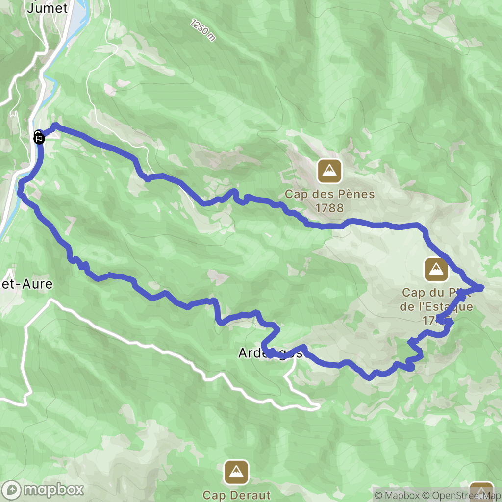 Beyrède-Jumet-Camous : carte du parcours de randonnée - France