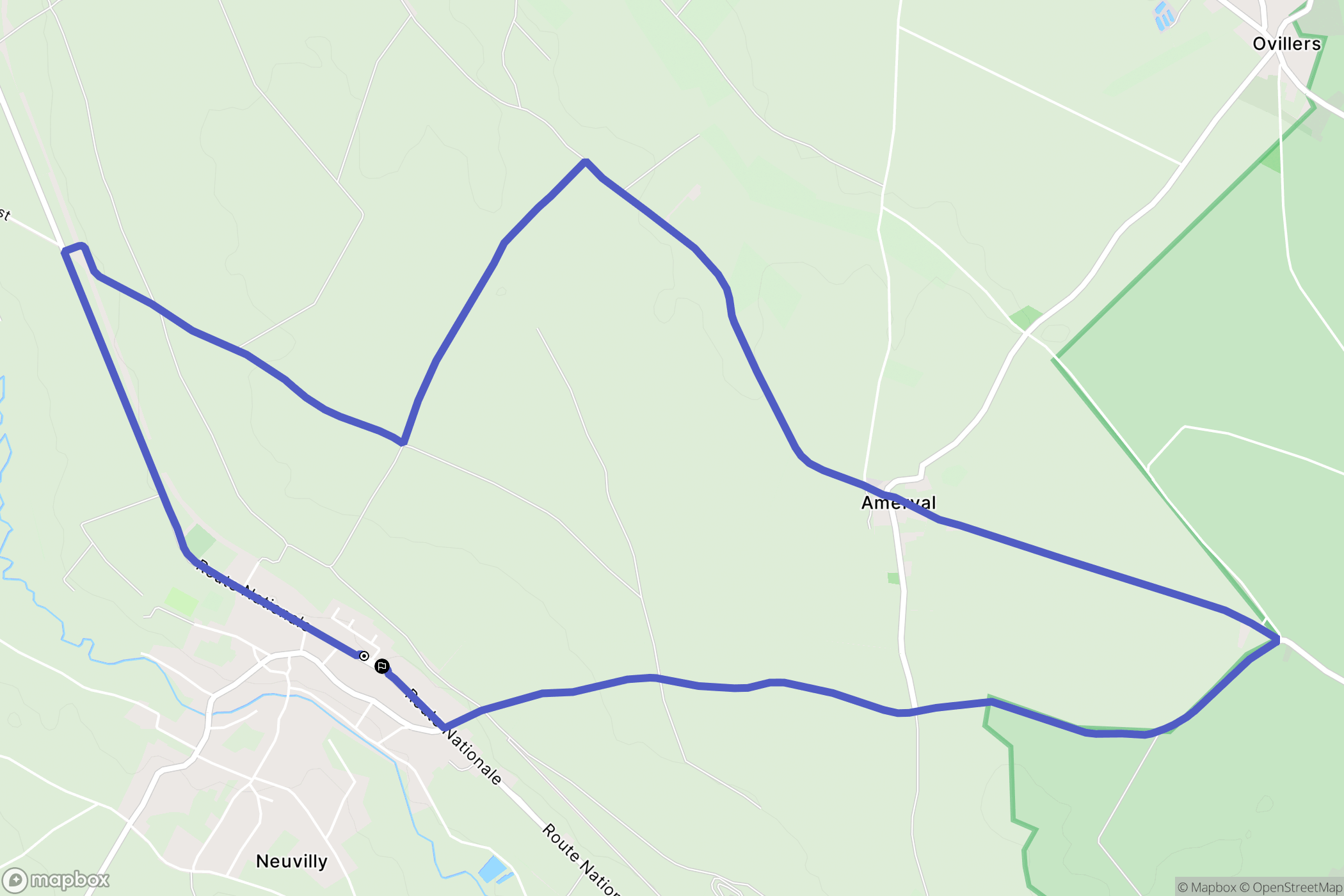 Neuvilly : carte du parcours de randonnée - France