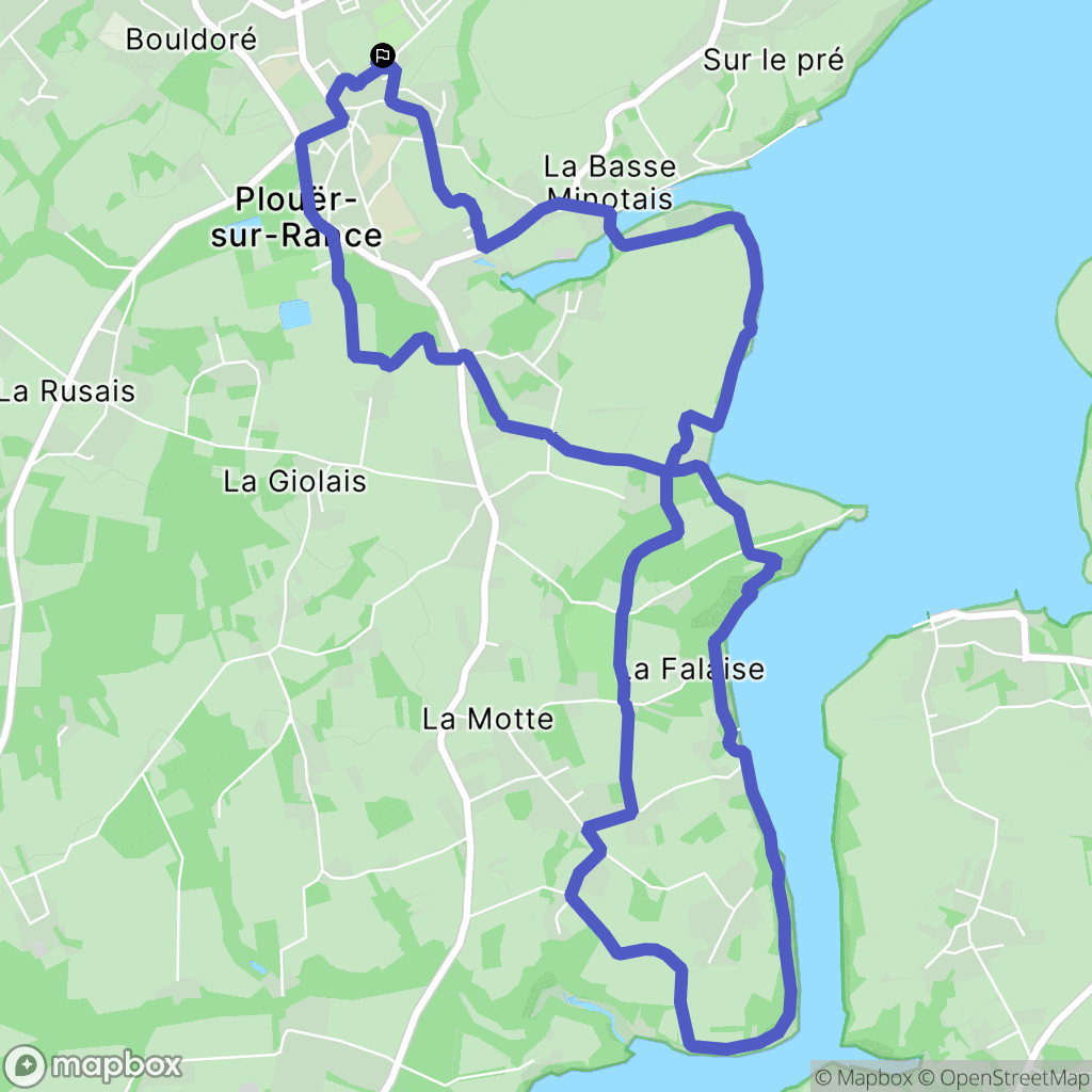 Plouër-sur-Rance : carte du parcours de randonnée - France