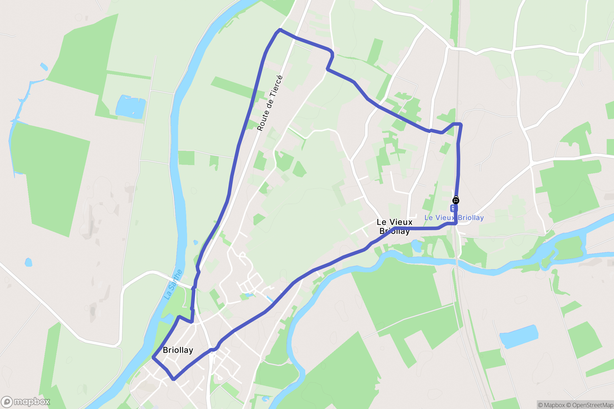 Briollay : carte du parcours de randonnée - France
