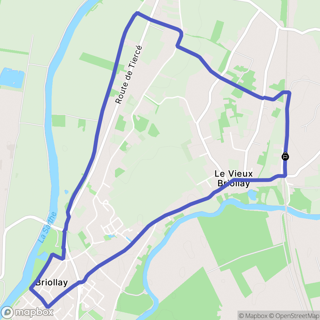 Briollay : carte du parcours de randonnée - France