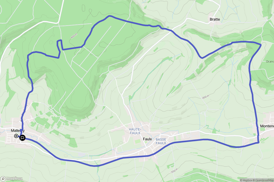 Malleloy : carte du parcours de randonnée - France