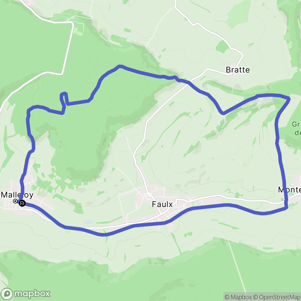 Malleloy : carte du parcours de randonnée - France