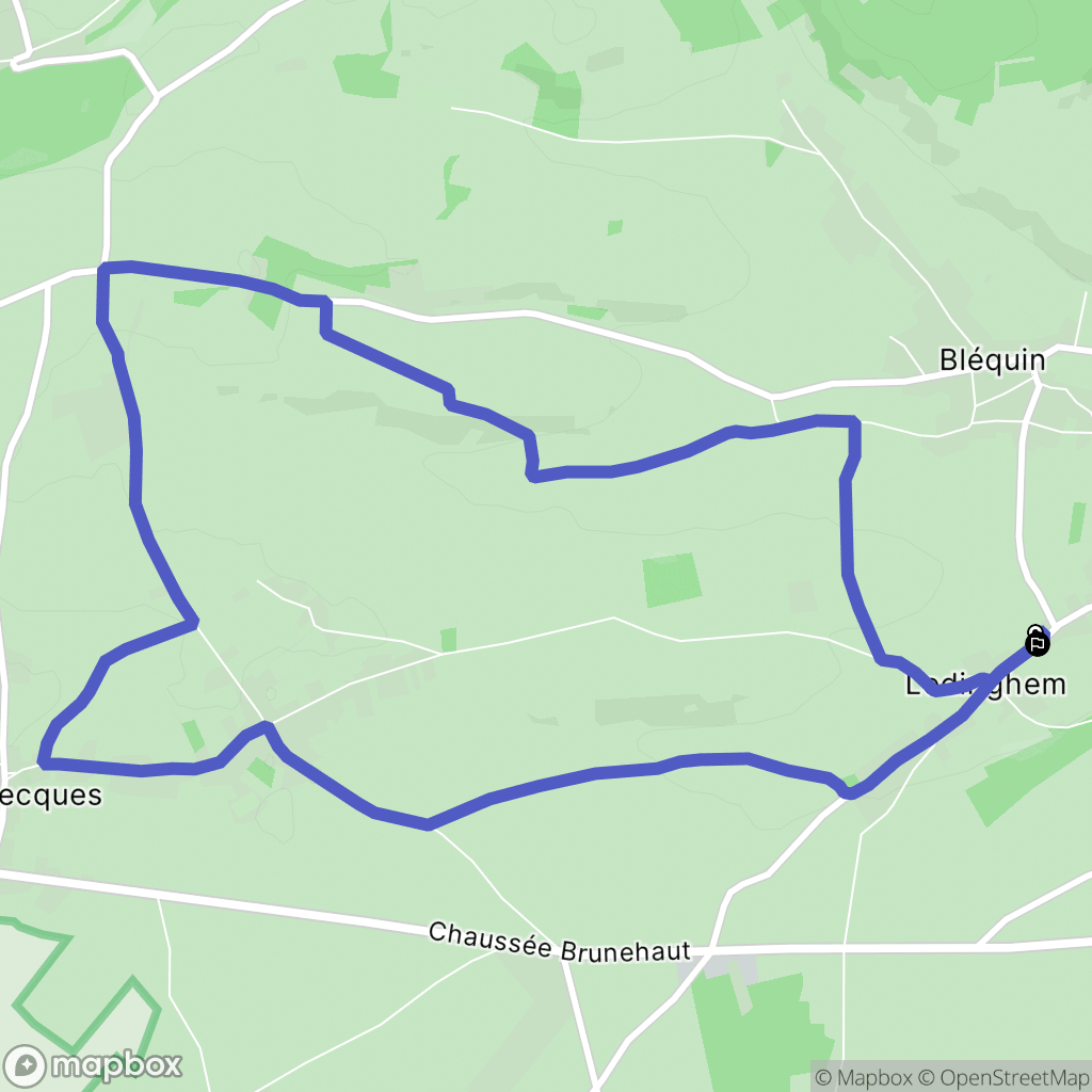 Ledinghem : carte du parcours de randonnée - France