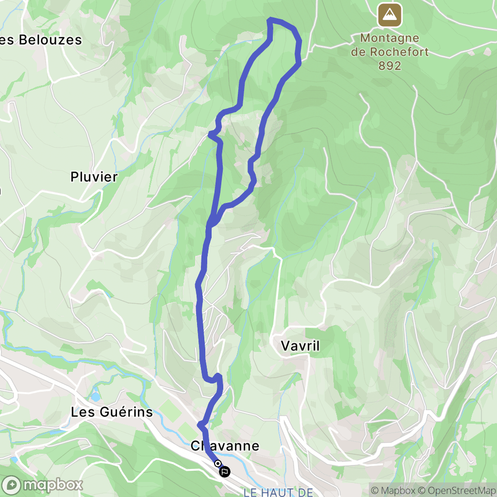 Beaujeu : carte du parcours de randonnée - France