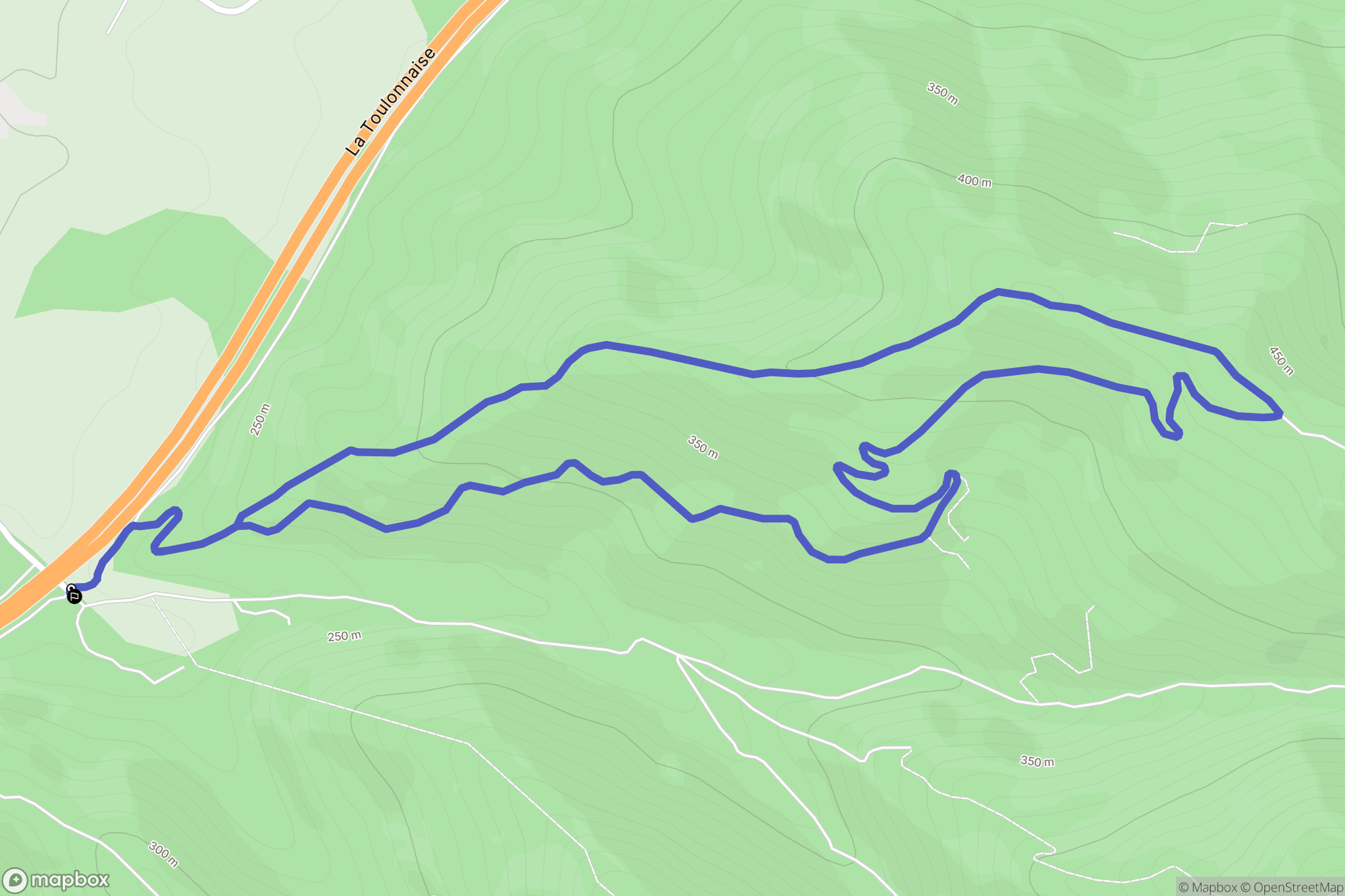 Pignans : carte du parcours de randonnée - France